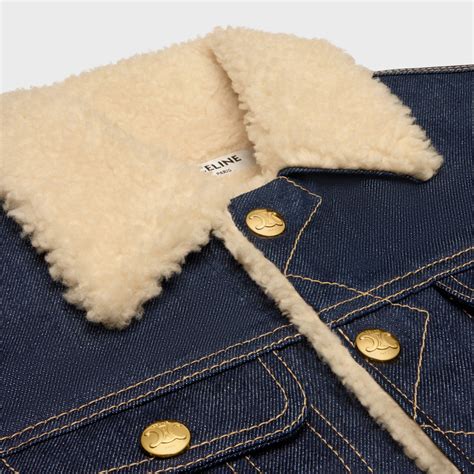 TRUCKER SHERPA JACKET IN RAW WASH DENIM 